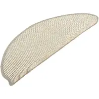 vidaXL Tapis d'escalier 15 pièces 65 x 21 x 4 cm Argent Demi-rond Grand