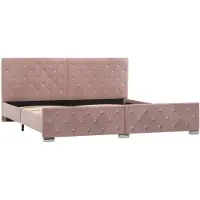 vidaXL Cadre de lit rose Tissu 180 x 200 cm