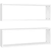 vidaXL Étagères cube murales 2pcs Blanc 80x15x26,5cm bois d'ingénierie