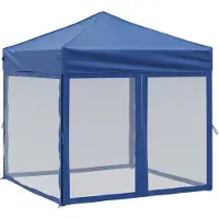 vidaXL Tente de réception pliante avec parois latérales Bleu 2x2 m