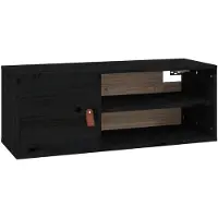 vidaXL Armoire murale Noir 80x30x30 cm Bois de pin massif