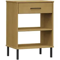 vidaXL Armoire console avec pieds en métal Marron Bois pin massif OSLO