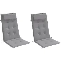 vidaXL Coussins de chaise à dossier haut lot de 2 gris tissu oxford