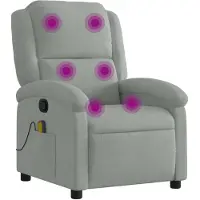 vidaXL Fauteuil de massage gris clair velours