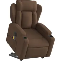 vidaXL Fauteuil de massage électrique avec releveur Marron Tissu
