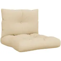 vidaXL Coussins de palette lot de 2 beige tissu