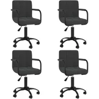 vidaXL Chaise de salle à manger 4 pcs. Pivotantes Noir Velours
