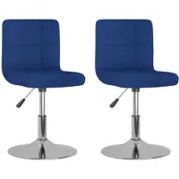 vidaXL Chaise de salle à manger 2 pcs. Pivotant Bleu Tissu