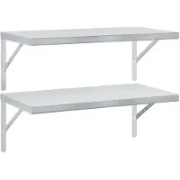vidaXL Étagères murales 2 pcs 75x40 cm argenté acier inoxydable
