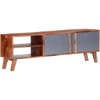 vidaXL Armoire TV Gris 140x30x45 cm Bois massif