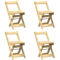 vidaXL Chaise de salle à manger pliante 4 pcs. Corona brun cire bois massif