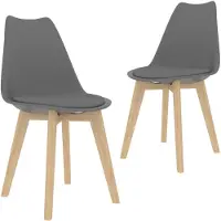 vidaXL Chaises de salle à manger 2 pcs. Gris Plastique