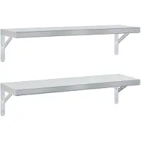 vidaXL Étagères murales 2 pcs 75x23,5 cm argenté acier inoxydable