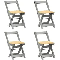 vidaXL Chaise de salle à manger pliante 4 pcs. Corona Gris Pin massif