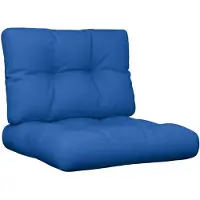 vidaXL Coussins de palette lot de 2 bleu royal tissu