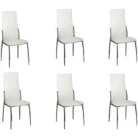vidaXL Chaises de salle à manger 6 pcs. Blanc Similicuir