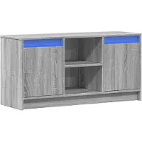 vidaXL Armoire TV avec éclairage LED Gris Sonoma 100x34x50 cm