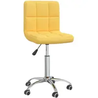 vidaXL Chaise de salle à manger pivotante Tissu jaune moutarde
