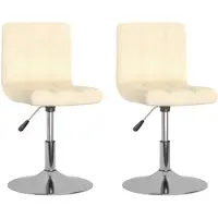 vidaXL Chaise de salle à manger 2 pcs. Pivotant Tissu Crème