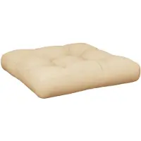 vidaXL Coussin de palette beige 50x50x12 cm tissu