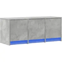 vidaXL Armoire TV LED gris béton 97x34x40 Bois composite