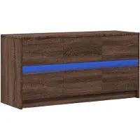 vidaXL Armoire TV avec éclairage LED brun imitation chêne 100x34x50 cm