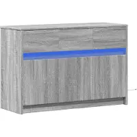 vidaXL Armoire TV avec éclairage LED gris Sonoma 91x34x61 cm