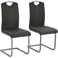 vidaXL Chaise cantilever 2 pcs. Gris Similicuir