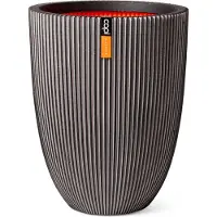 Capi Europe Vase Capi Europe GROOVE NL Anthracite en Plastique (34 x 34 x 46 cm)