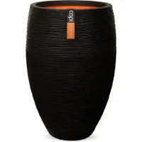 Capi Europe Pot à fleurs Nature Rib élégant Deluxe 45x72 cm Noir