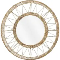 Mica Decorations Miroir mural Ludy - H5 x Ø60 cm - Jute - Marron clair