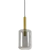 Light & Living Lampe suspendue en verre Lekar 1x E27 - laiton et verre fumé