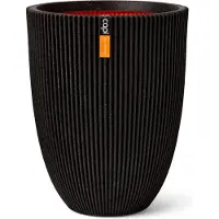 Capi Europe Vase en Plastique Noir GROOVE de Capi Europe 34x34x46cm