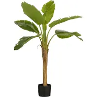 Intratuin Bananier vert artificiel en pot de fleurs H120