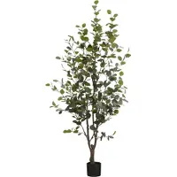 Intratuin Plante Artificielle Eucalyptus en Pot - H180 x Ø80 cm - Vert