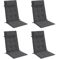 vidaXL Coussins de chaise à dossier haut lot de 4 anthracite