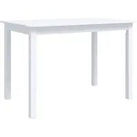 vidaXL Table de salle à manger blanche 114x71x75 cm Bois de caoutchouc massif