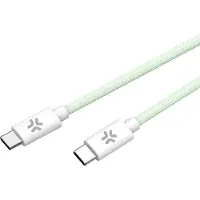 Ginza.se Câble USB-C > USB-C tressé en coton, vert, 1,5 mètre