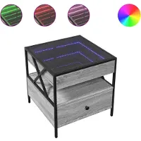 vidaXL Table basse avec Infinity-LED Gris Sonoma 50x50x51 cm
