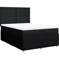 vidaXL Lit boxspring avec matelas noir 140x190 cm Tissu