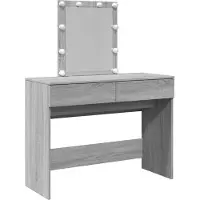 vidaXL Coiffeuse avec éclairage LED gris Sonoma 100x40x130 cm