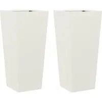 vidaXL Jardinières 2 pcs blanc 35x35x75 cm acier