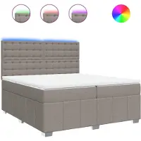 vidaXL Lit boxspring avec matelas Taupe 200x200 cm Tissu