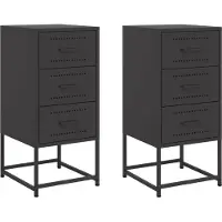 vidaXL Tables de chevet 2 pcs noir 36x39x78 cm acier