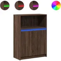 vidaXL Sideboard avec LED brun imitation chêne 72x34x100 cm Bois composite