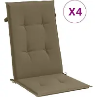 vidaXL Coussins de chaise à haut dossier 4 pcs. Melange Taupe 120x50x4 cm Tissu