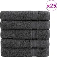 vidaXL Serviettes de douche de qualité sup. SOLUND 25 pcs anthracite