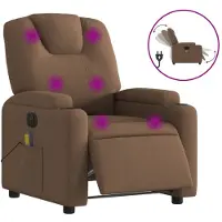 vidaXL Fauteuil de massage électrique Marron Tissu