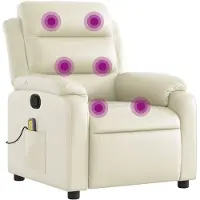 vidaXL Fauteuil de massage Crème Similicuir
