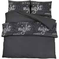 vidaXL Ensemble de literie noir 140x200 cm coton